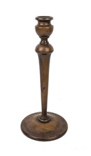 Antique Vintage 11.75” Wooden Candlestick Finish Turned Wood picture