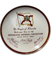 Vintage 1968 Republican National Convention Souvenir Plate Walker China 10