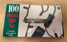 VTG 100 MUSICAL STRING LIGHTS 21 CHRISTMAS CAROLES Flashing ON & OFF 52 FT picture
