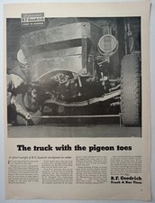 WWII BF Goodrich Truck Bus Tires Pigeon Toes 1944 B&W Vintage Print Ad picture