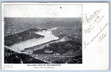 1904 BALLOON VIEW PHILADELPHIA PENNSYLVANIA W. N. JENNINGS ©1893 POSTCARD picture