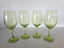 VTG Cristar Rioja Clear Lime Green Wine Glasses Circa 1990's-2000's Set Of 4 picture