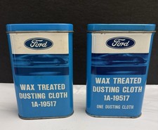 2 Vintage 1966 Ford Wax Treated Dusting Cloth 1A-19517 Tin Cloth Autolite Parts picture
