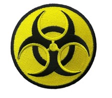 Bio Hazard Radioactive Warning 3 Inch Iron on Biker Patch IV2861 F1D35N picture