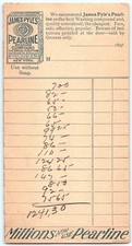 1897 James Pyle's Pearline Washing Compound Billhead w/math picture