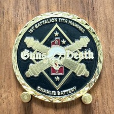 1st Battalion 11th Marines Skull Eagle Globe Anchor Challenge Coin  W#8 picture