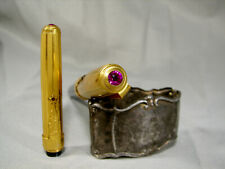 Vintage FOUNTAIN PEN & Propelling Pencil Set - ROLLED GOLD & JEWELS Inlaid + Box picture