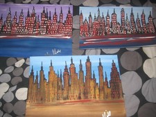 3  HENRY HILL ORIGINAL GOODFELLA MOB ART ALL THREE NEW YORK CITY SKYLINE picture