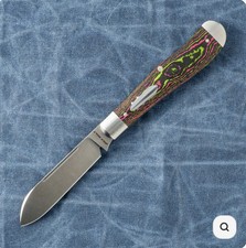 🍉Jack Wolf Eureka Watermelon Sugar CamoCarbon UV Reactive Slip Joint Knife🍉 picture