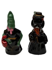 Vintage Halloween Japan Anthropomorphic Black Cat And Pea POD 3.5” Lot Rare picture