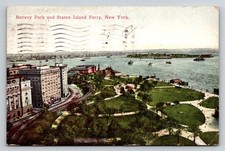 1911 Battery Park & Staten Island Ferry NYC Vintage Postcard Success Co. picture