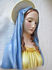 Wien Keramos Madonna Virgin Mary Bust Statue Made in Austria Art Deco Religious picture