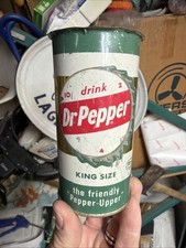 Vintage DR. PEPPER 10oz Flat Top Soda Can No Top Lid - Indoor picture