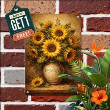 Beautiful Sunflower Plaque Bedrooms Aesthetic Flower Poster Metal Tin Sign picture