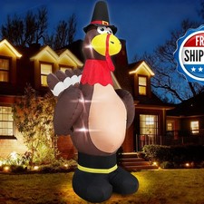 TURNMEON 12 Foot Giant Turkey Inflatables Fall Thanksgiving Decoration Outdoor picture