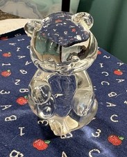 Vintage Fenton Crystal Glass Bear Figurine Paperweight Decor OfficeUSA picture