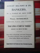 1906 Antique Advertising AUGUST BELMONT Bankers Investment Securities New York picture