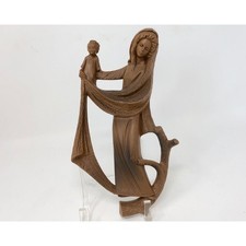 Vintage Virgin Mary & Baby Jesus Wall Hanging, Graceful Detailed Resin picture