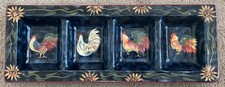 Certified International Susan Winget Sunrise rooster 4-part divided dish platter picture