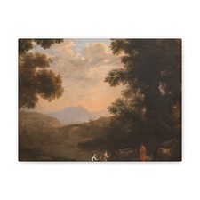 Claude (Lorrain, byname of Claude Gellée) - River Ford - Canvas Wall Art picture