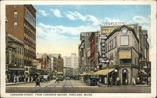 Portland Maine ME Congress Street From Congress Square c1900s-20s Postcard picture