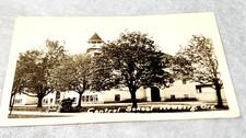 RPPC Central School Newberg Oregon Vintage Postcard WACO Wesley Andrews Car 1920 picture