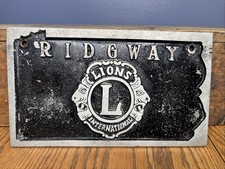 Vintage Original Pennsylvania Ridgeway Lions Intl Car Club Plaque Sign Fraternal picture