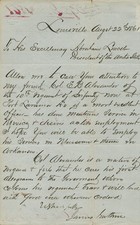 JAMES GUTHRIE - MANUSCRIPT LETTER SIGNED 08/22/1861 picture