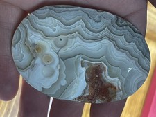 Lace Agate With Druzy Palm Stone picture