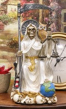 Ebros White Robe Holy Death Santa Muerte Day of The Dead Protection Figurine picture