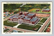 Hibbing MN-Minnesota, High School & Jr College from the Air, Vintage Postcard picture
