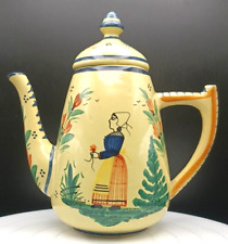 FRENCH POTTERY HB QUIMPER FAIANCE TEAPOT 9.5