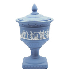 Avon Avonshire Blue Grecian Candle Holder Trinket Box Decoration Vintage 1970s picture