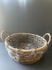 Handcrafted Handwoven Rustic Farmhouse Cottagecore Tuscan Round Handle Basket picture