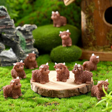 100 Pcs Mini Highland Cow Figurines Bulk Mini Cow Figurines Cake Decorations Cut picture
