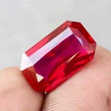 Natural 10-12 CT Ruby Emerald Cut Gemstone Red Color, Best for Fine Jewelry picture