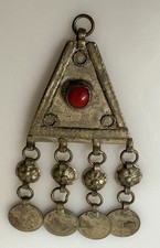 ANTIQUE TRIBAL PENDANT (POSSIBLY MOROCCAN) 4” PENDANT picture