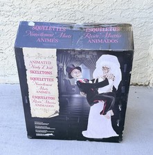 Costco Halloween Animated Newly Dead Skeleton Horror Prop Singing Bride Groom OB picture