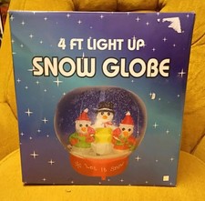 4 FT LIGHTED AIRBLOWN GEMMY  INFLATABLE SNOW GLOBE 2005 NEW IN BOX COMPLETE BNIB picture