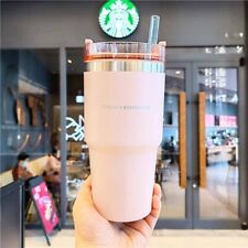 Starbucks + Stanley Sakura Pink Stainless Steel Straw Cup 20oz Tumbler Car Cup picture
