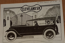 Oct 1920Cleveland Six Sedan/Tour Vintage Car Print Ad Literary Digest Automobile picture