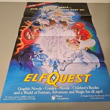Vintage 1998 ElfQuest 20th Anniversary Promo Poster Warp Graphics Fantasy Comic picture