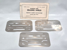 Charvoz Carsen?? USA Vintage Stainless Steel Erasing Shields PK of 3 picture