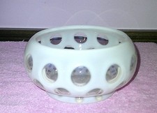 VINTAGE FENTON WHITE OPALESCENT COIN DOT CANDY BOX BOTTOM 1947-52 picture