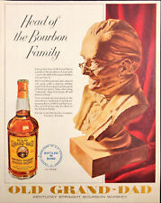1951 Old Grand-Dad Kentucky Whiskey Print Ad Bust of Old Man picture