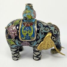 Enameled Brass Elephant Figurine India Hindu Asian Design picture