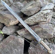 Handmade Gift Carbon Steel King Ragnar Lothbrok Viking Sword Replica & Scabbard picture