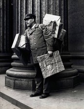 Postman Delivering Packages Old Historic Photo picture