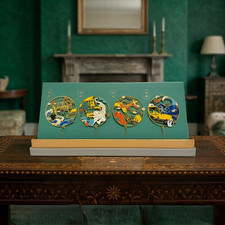 Chinese Four Auspicious Beasts Framed Art - Industrial Fusion - Cloisonné Enamel picture