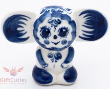 Gzhel Porcelain figurine Cheburashka Чебурашка Russian classic cartoon character picture